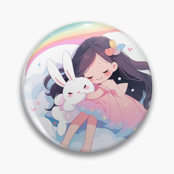 Item preview, girl and rabbit rainbow,leaf, badge, certificate, cosmetic, eco, experiment, free, heart, hugging, lab, label, makeup, message, product, rabbit designed and sold by Nanthikan.