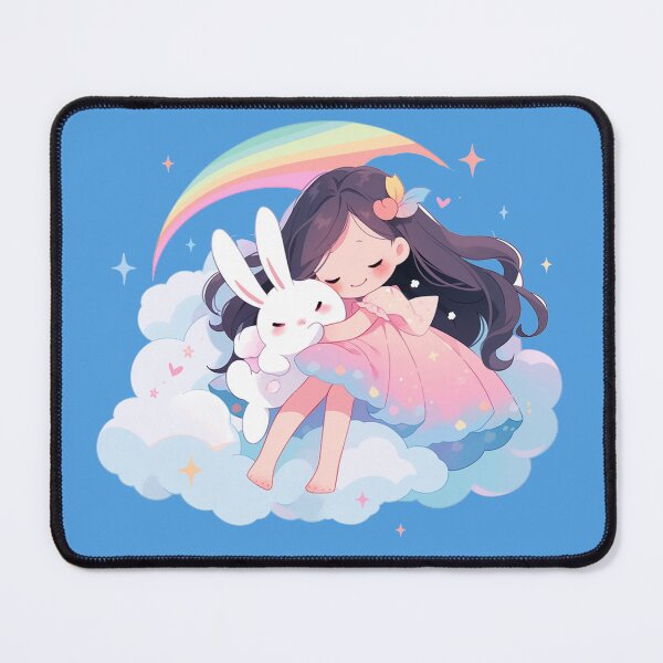 Item preview, girl and rabbit rainbow,leaf, badge, certificate, cosmetic, eco, experiment, free, heart, hugging, lab, label, makeup, message, product, rabbit designed and sold by Nanthikan.