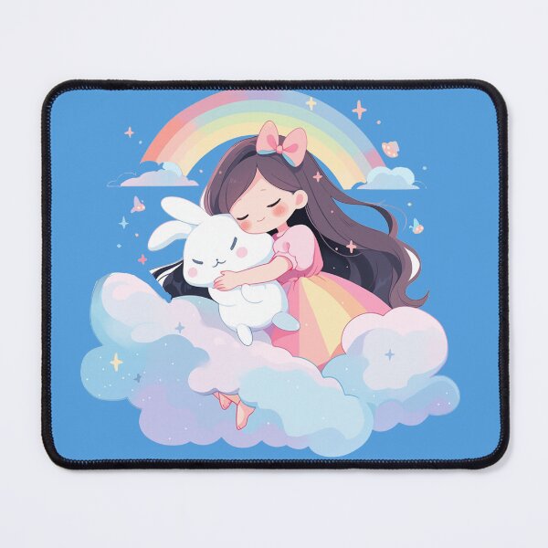 Item preview, girl and rabbit rainbow,leaf, badge, certificate, cosmetic, eco, experiment, free, heart, hugging, lab, label, makeup, message, product, rabbit designed and sold by Nanthikan.