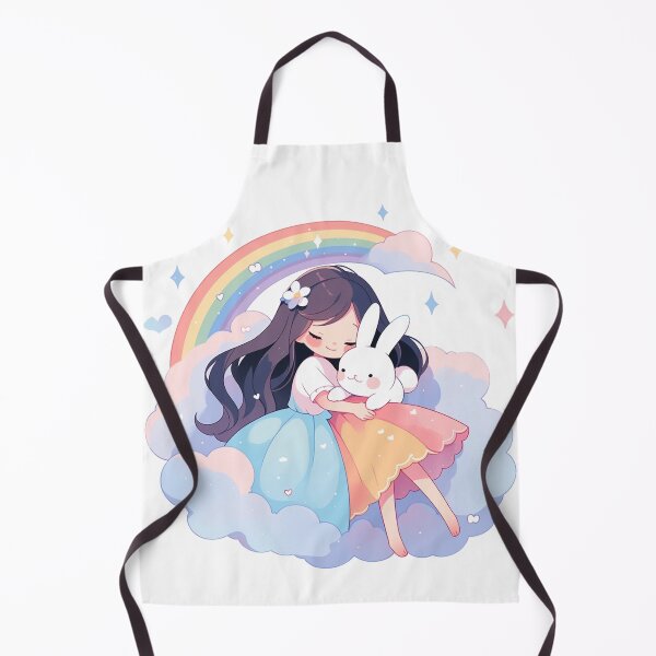 Item preview, girl and rabbit rainbow,leaf, badge, certificate, cosmetic, eco, experiment, free, heart, hugging, lab, label, makeup, message, product, rabbit designed and sold by Nanthikan.