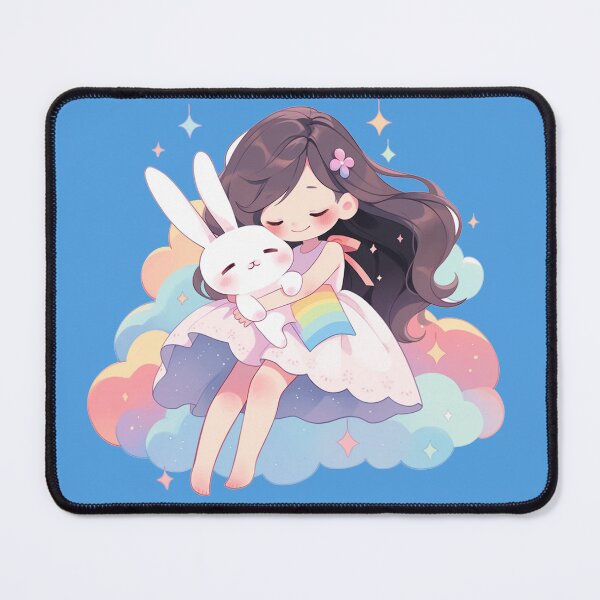 Item preview, girl and rabbit rainbow,leaf, badge, certificate, cosmetic, eco, experiment, free, heart, hugging, lab, label, makeup, message, product, rabbit designed and sold by Nanthikan.