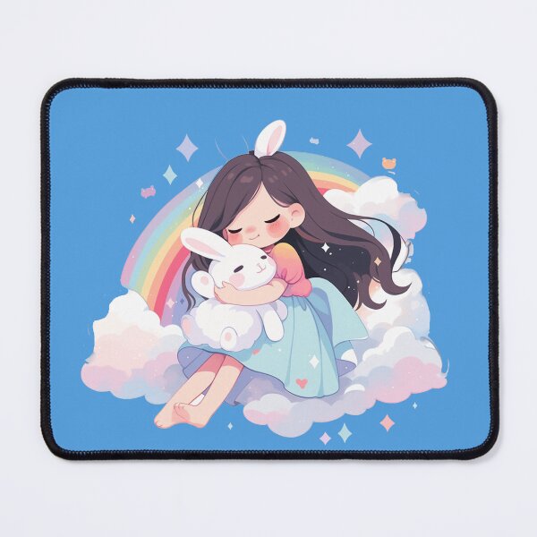 Item preview, girl and rabbit rainbow,leaf, badge, certificate, cosmetic, eco, experiment, free, heart, hugging, lab, label, makeup, message, product, rabbit designed and sold by Nanthikan.