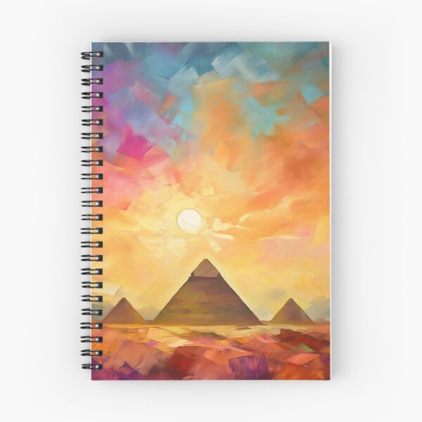 Item preview, The Pyramids of Giza, Egypt, Amber-blue, AI Generated Art - One of the Seven Wonders of the Ancient World designed and sold by studioSharonKay.
