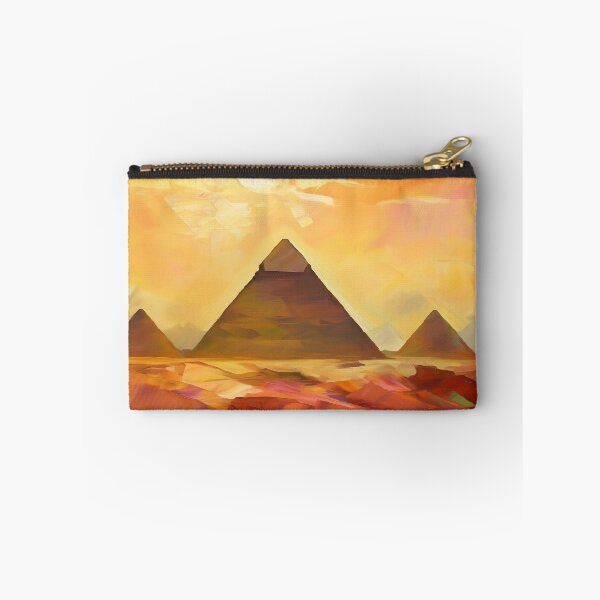 Item preview, The Pyramids of Giza, Egypt, Amber-blue, AI Generated Art - One of the Seven Wonders of the Ancient World designed and sold by studioSharonKay.
