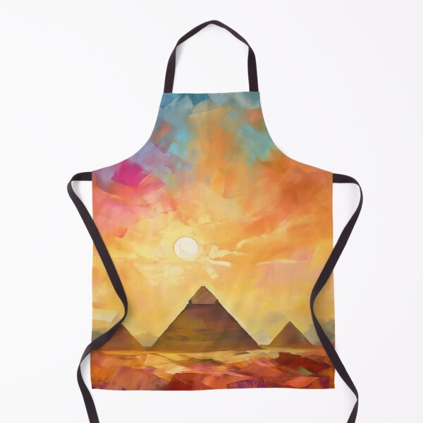 Item preview, The Pyramids of Giza, Egypt, Amber-blue, AI Generated Art - One of the Seven Wonders of the Ancient World designed and sold by studioSharonKay.