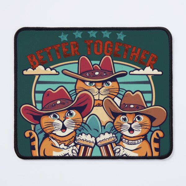 Item preview, Wild west western cats celebrating with beer designed and sold by VieBelieve.