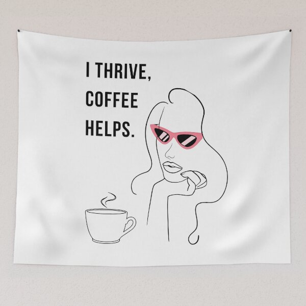 Item preview, I Thrive Coffee Helps Coffee Lover Quote Design designed and sold by WomenLevelUp.