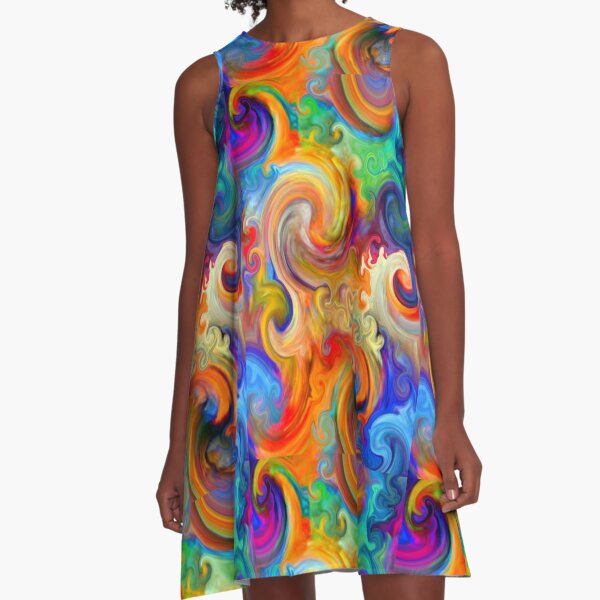 Mexican Ocean Wave A-Line Dress
