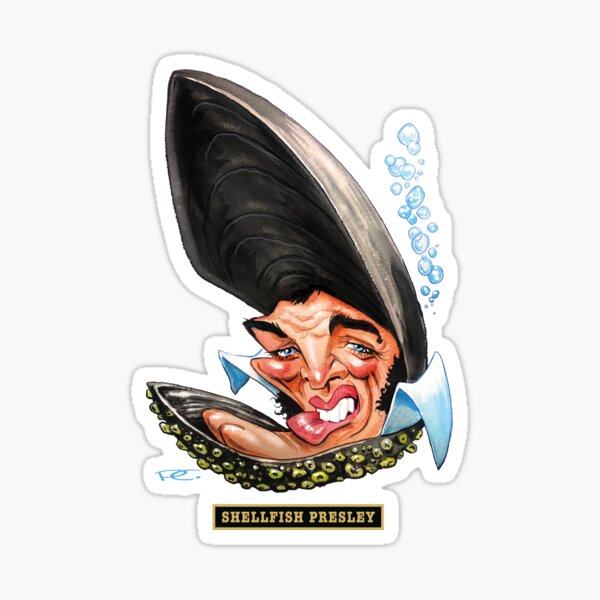 Item preview, SHELFISH PRESLEY - Another Great Illustration from Paul Cemmick's POPSTAR MUTATIONS by DAVID RICHARDSON designed and sold by TIGERDAVER.