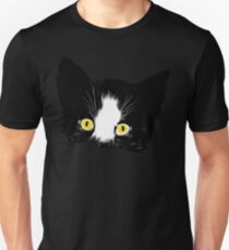Black and White Kitten Face Unisex T-Shirt
