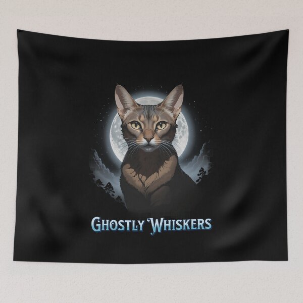 Item preview, Ghostly Whiskers! Halloween Design, Abyssinian designed and sold by RuyaFab.