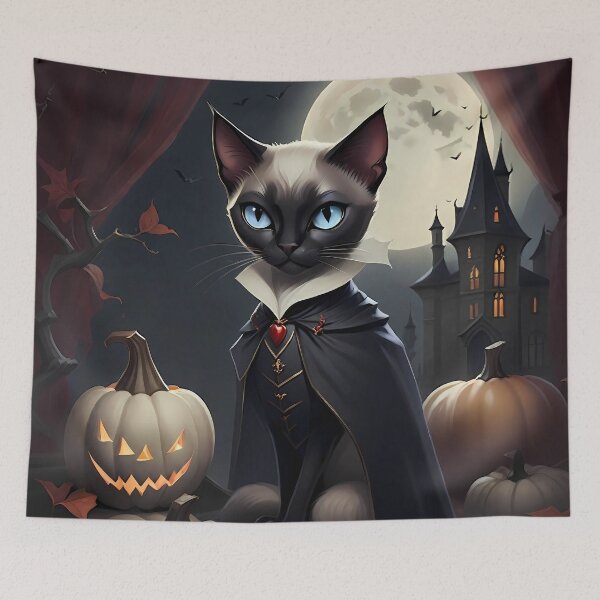 Item preview, Bloodthirsty Aristocrat: Portrait of a Siamese Vampire designed and sold by purrfect pattern.