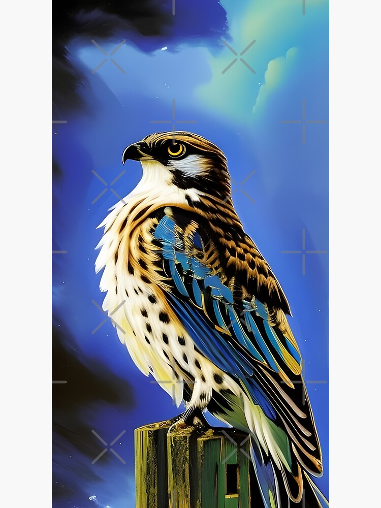 Eagle with Blue Feathers, Ai Generated Art  Poster for Sale by AC