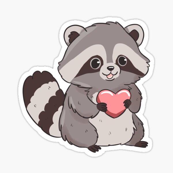 Cute cartoon raccoon pack Sticker for Sale by Yaragold