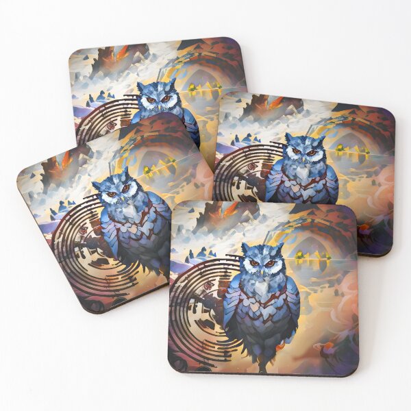 Item preview, Abstract owl with geometric patterns designed and sold by clarazen.