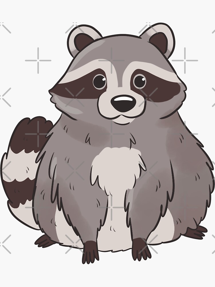 Cute cartoon raccoon pack Sticker for Sale by Yaragold