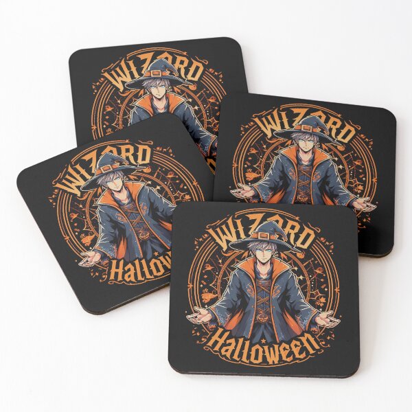 Item preview, Handsome Anime Fantasy Wizard & Orange Halloween Design designed and sold by mmllcadmin.