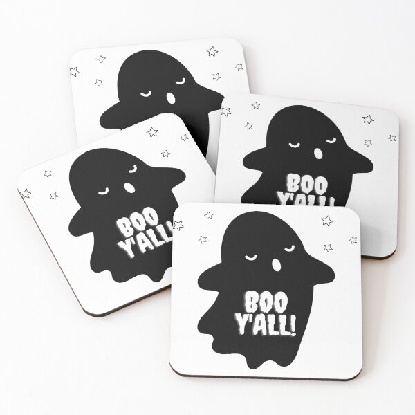 Item preview, Boo Y'all! cute spooky ghost in black sheet designed and sold by IssaraStudio.