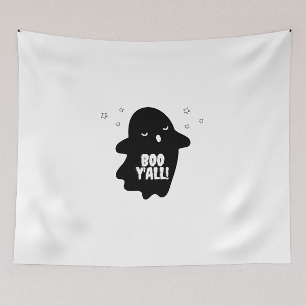 Item preview, Boo Y'all! cute spooky ghost in black sheet designed and sold by IssaraStudio.