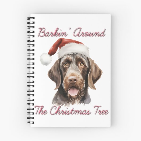 Item preview, Christmas Wirehaired Pointer Dog in Santa Hat designed and sold by PAWsitiveCurios.