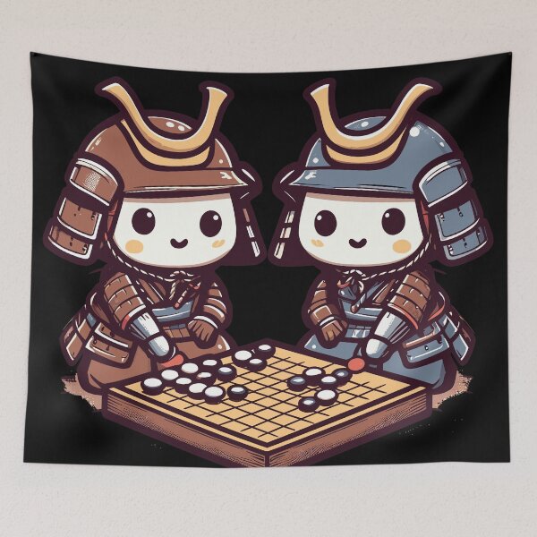 Item preview, Kawaii samurai go board game baduk designed and sold by TomFrontierArt.