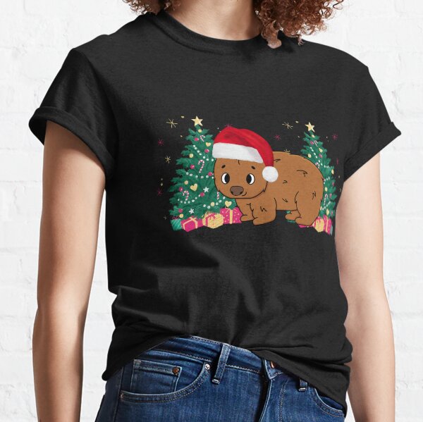 Vista previa del artículo con la obra «wombat navidad lindo», diseñado y vendido por ChromaHeaven.