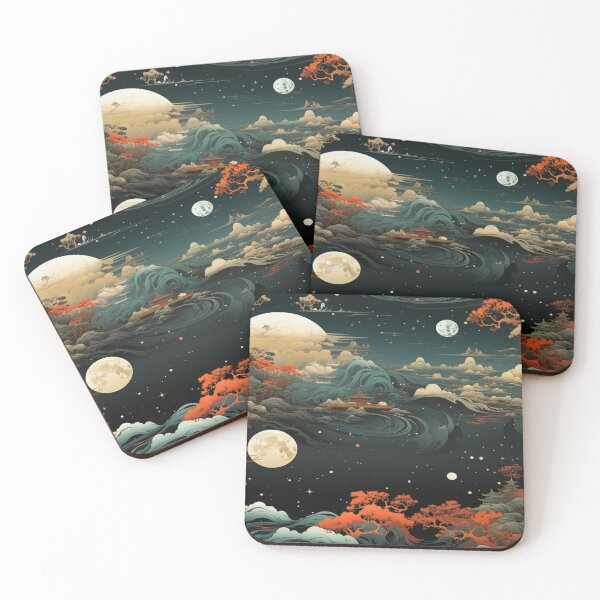 Item preview, Japanese Space Seamless Pattern: Traditional Meets Cosmic designed and sold by AA-AlwaysArt.