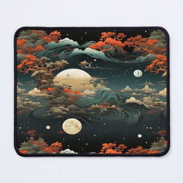 Item preview, Japanese Space Seamless Pattern: Traditional Meets Cosmic designed and sold by AA-AlwaysArt.