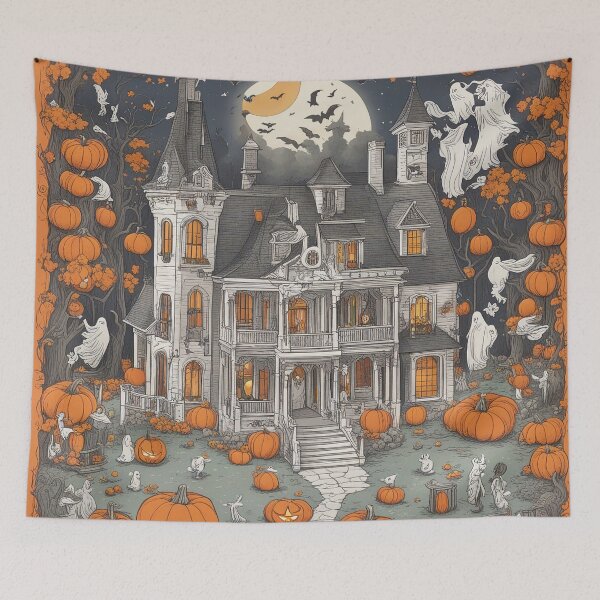 Aperçu de l'œuvre Haunting Motifs: Intricate Patterns of Halloween Terrors créée et vendue par The-Library.