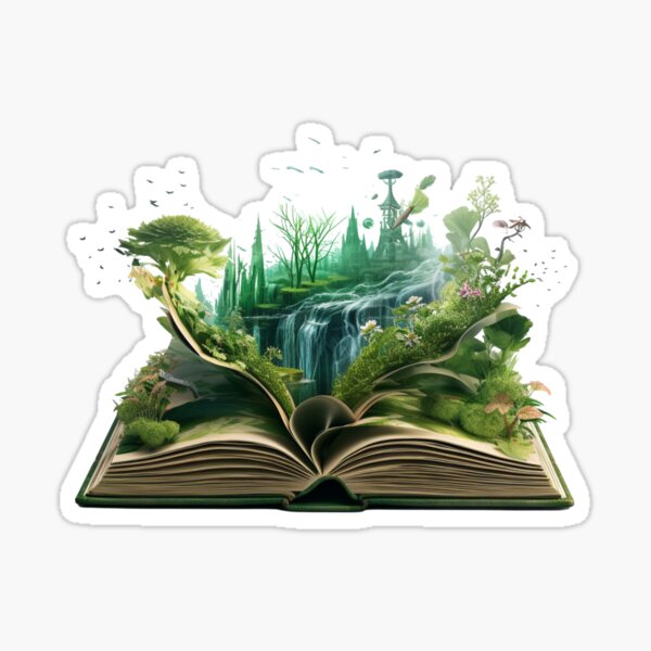 Book Aesthetic Green Stickers for Sale