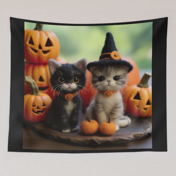 Item preview, Felted Halloween Cats designed and sold by PidgiePotato.