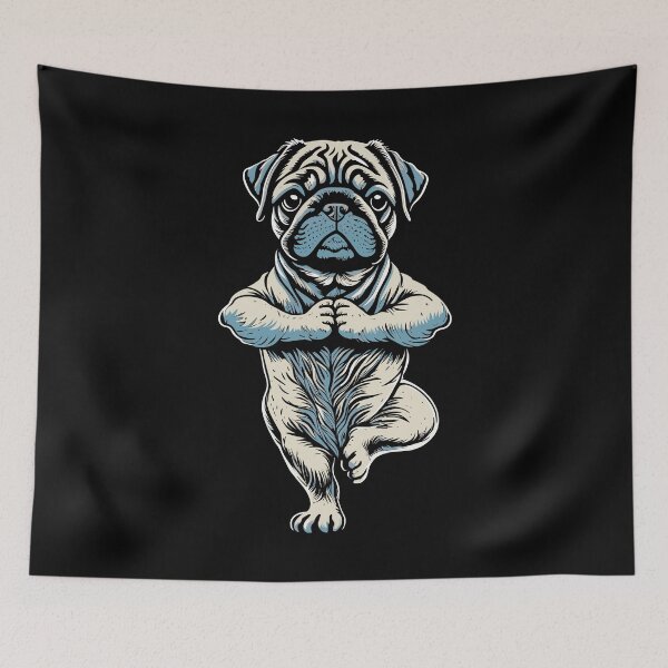 Item preview, Pug Yoga Puppy Funny Dogs Tree Pose Vrikshasana designed and sold by GrandeDuc.