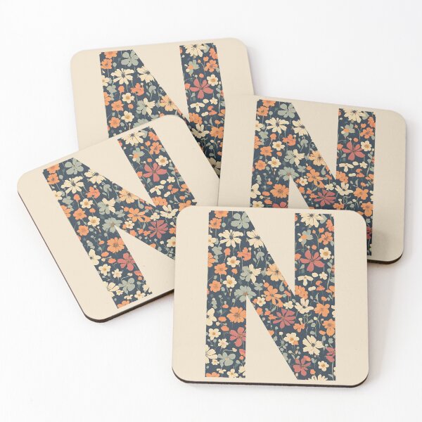 Item preview, A vintage flower pattern filling the letter N designed and sold by studio468.
