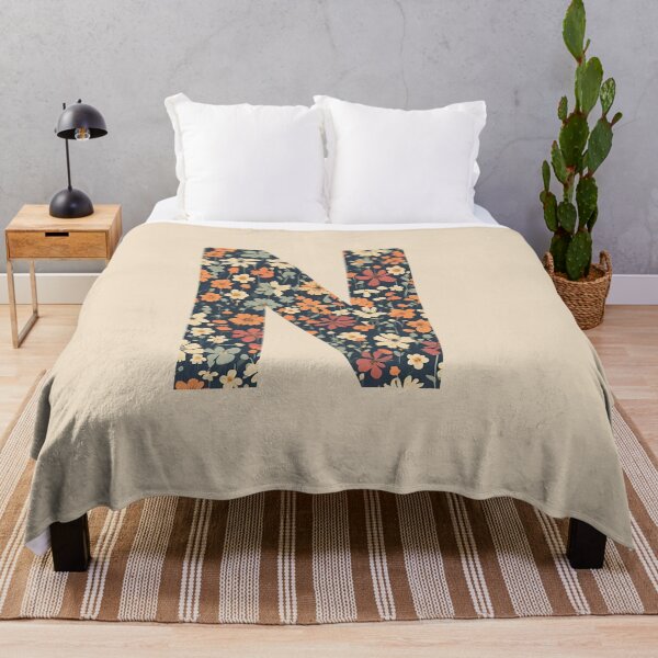 Item preview, A vintage flower pattern filling the letter N designed and sold by studio468.