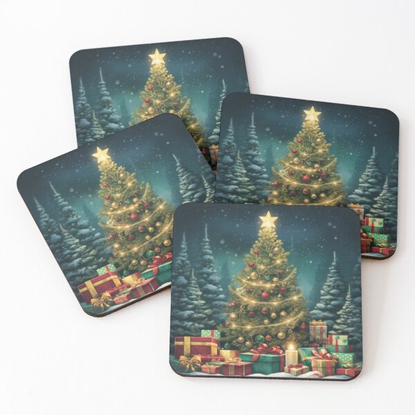 Item preview, Christmas Tree with Twinkling Lights, Wrapped Gifts, and Snow designed and sold by Zoomie-s.