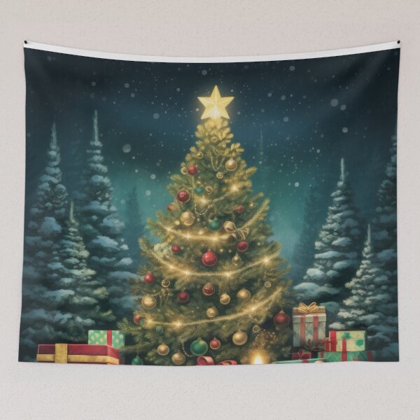 Item preview, Christmas Tree with Twinkling Lights, Wrapped Gifts, and Snow designed and sold by Zoomie-s.