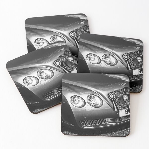 Item preview, Black and white image of a yellow Bentley Continental, 2008 designed and sold by Graham Cornall.