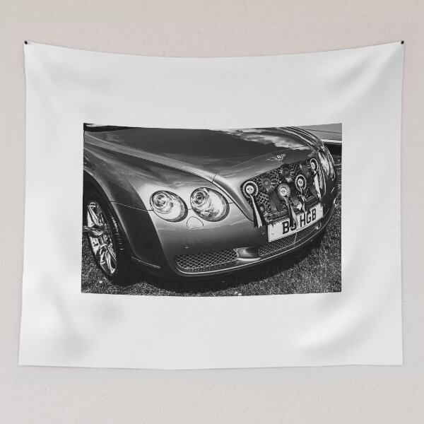 Item preview, Black and white image of a yellow Bentley Continental, 2008 designed and sold by Graham Cornall.
