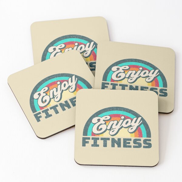 Item preview, Enjoy Fitness (retro rainbow distressed lettering) designed and sold by Gilby-Designs.