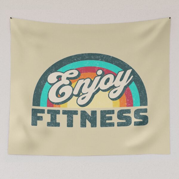 Item preview, Enjoy Fitness (retro rainbow distressed lettering) designed and sold by Gilby-Designs.