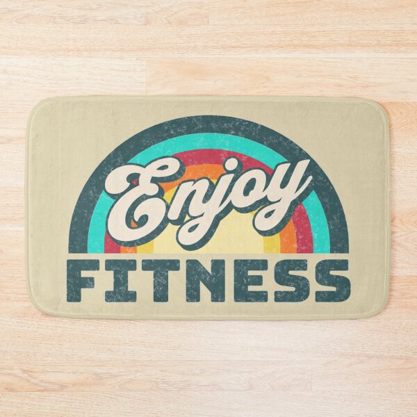 Item preview, Enjoy Fitness (retro rainbow distressed lettering) designed and sold by Gilby-Designs.
