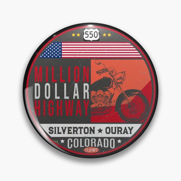 Item preview, Million Dollar Highway, Colorado Route 550 Motorcycle Sticker T-Shirt 01 designed and sold by OuterShellUK.