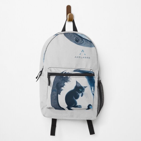Item preview, Blue cat on decorated moon 2, Akelarre designed and sold by AkelarreDesigns.