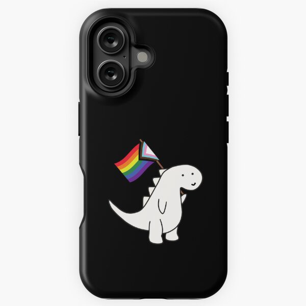 Artikel-Vorschau von LGBTQIA-Dinosaurier mit Fortschritts-LGBT-Pride-Flagge, designt und verkauft von AntonsCorner.