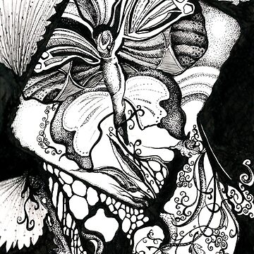 Artwork thumbnail, Mystical Butterfly, Ink Drawing by djsmith70