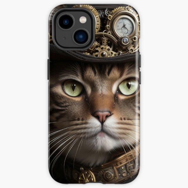 Steampunk Cat Portrait 5 iPhone Tough Case