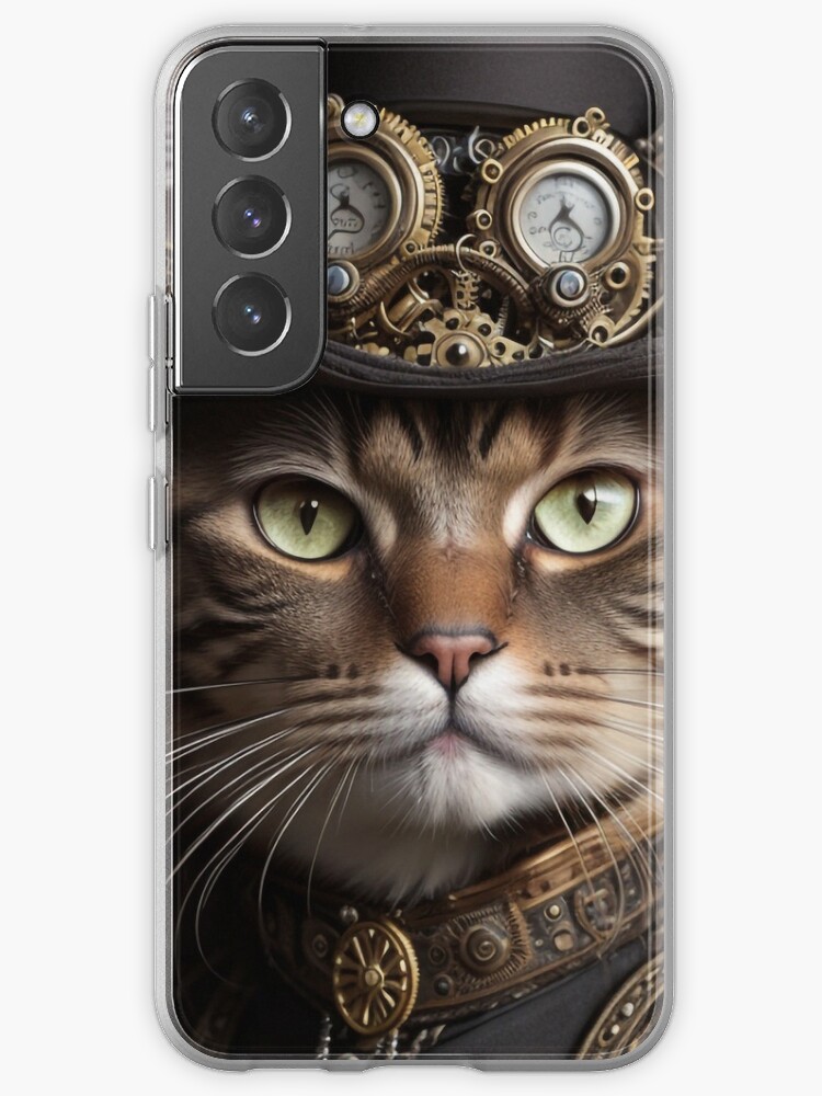 Thumbnail 1 of 4, Samsung Galaxy Phone Case, Steampunk Cat Portrait 5 designed and sold by bsilvia.