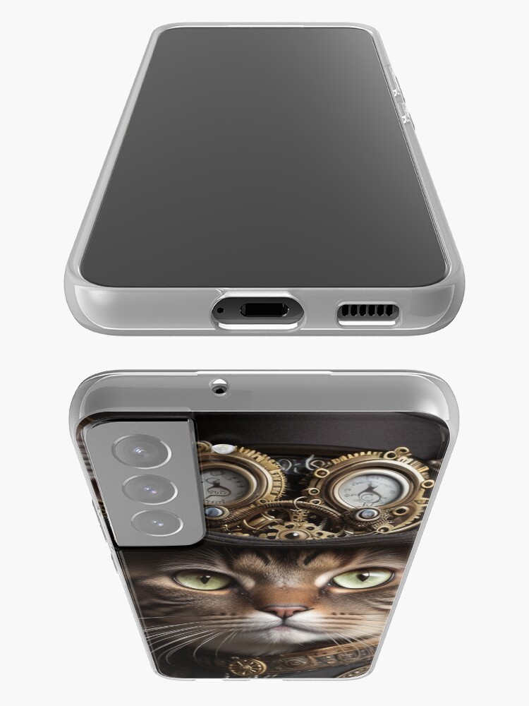Thumbnail 3 of 4, Samsung Galaxy Phone Case, Steampunk Cat Portrait 5 designed and sold by bsilvia.