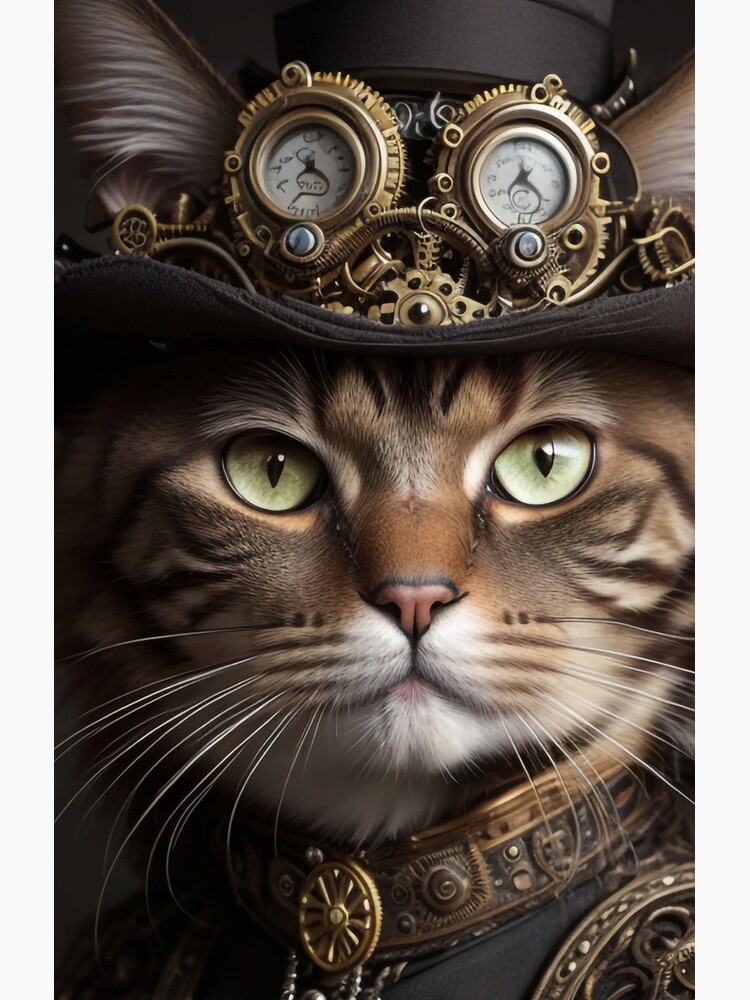 Thumbnail 4 of 4, Samsung Galaxy Phone Case, Steampunk Cat Portrait 5 designed and sold by bsilvia.