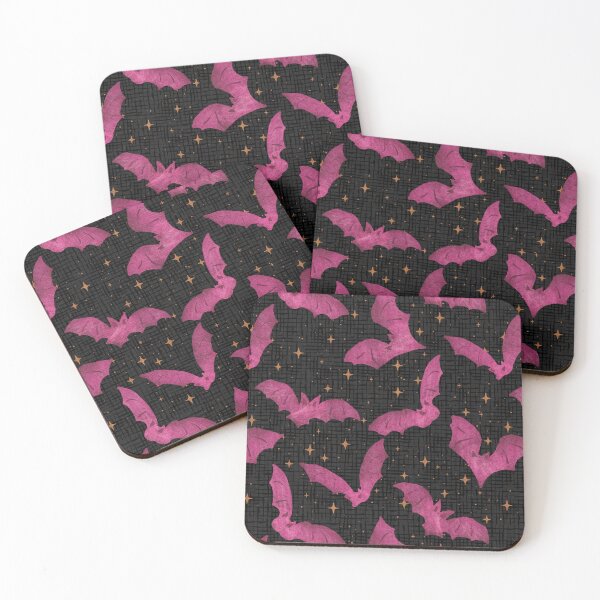 Item preview, Cute Purple Halloween Bats with Stars on Black designed and sold by BoredPixels.